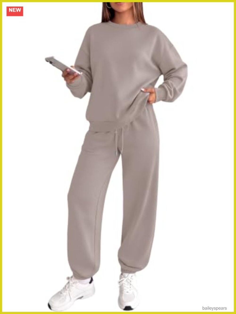 Women's 2 Piece Sweatsuit Set Crewneck Sweatshirt Jogger Pants Lounge Set